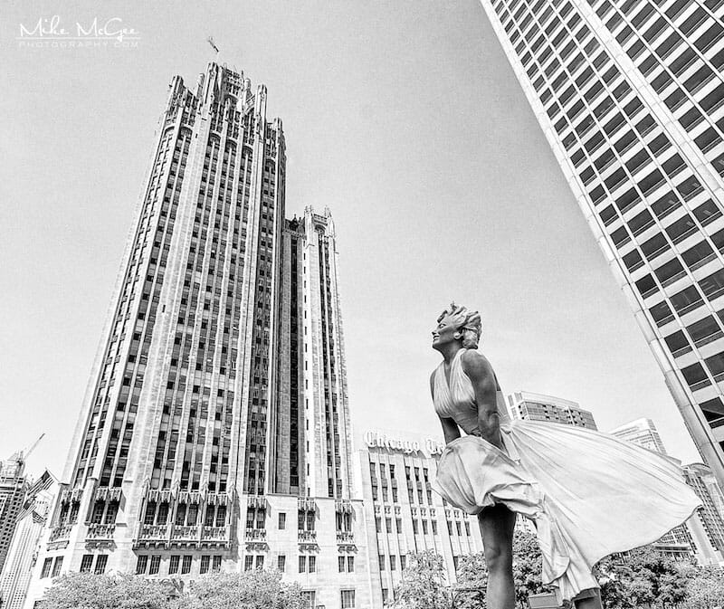 Marilyn Monroe statue in downtown Chicago, Illinois